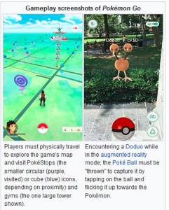 Gameplay screenshots of Pokémon Go